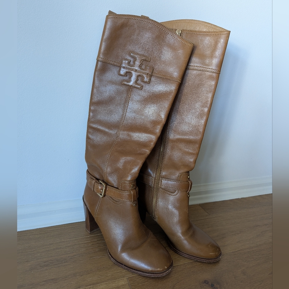 Tory Burch Tan Leather Knee-High Boots